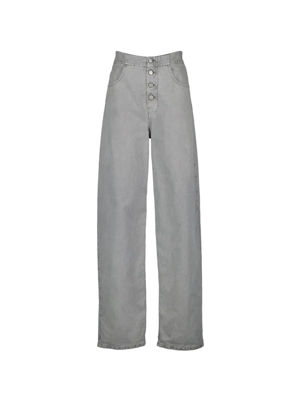 MM6 Maison Margiela buttoned leather-patch jeans - Grigio