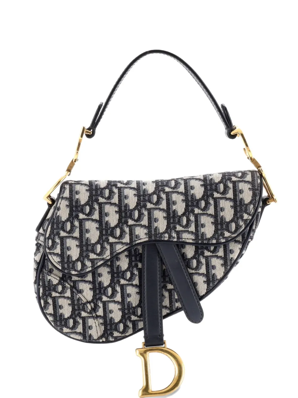 Christian Dior Pre-Owned Saddle Handbag Oblique Canvas Mini shoulder bag - Blu