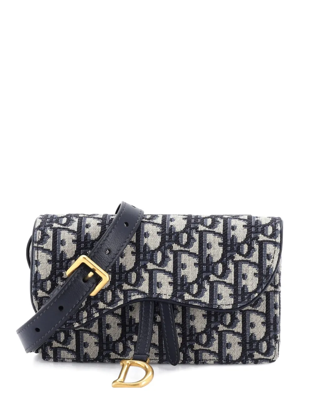 Christian Dior Pre-Owned Saddle Rectangular Oblique Canvas belt bag – Blue