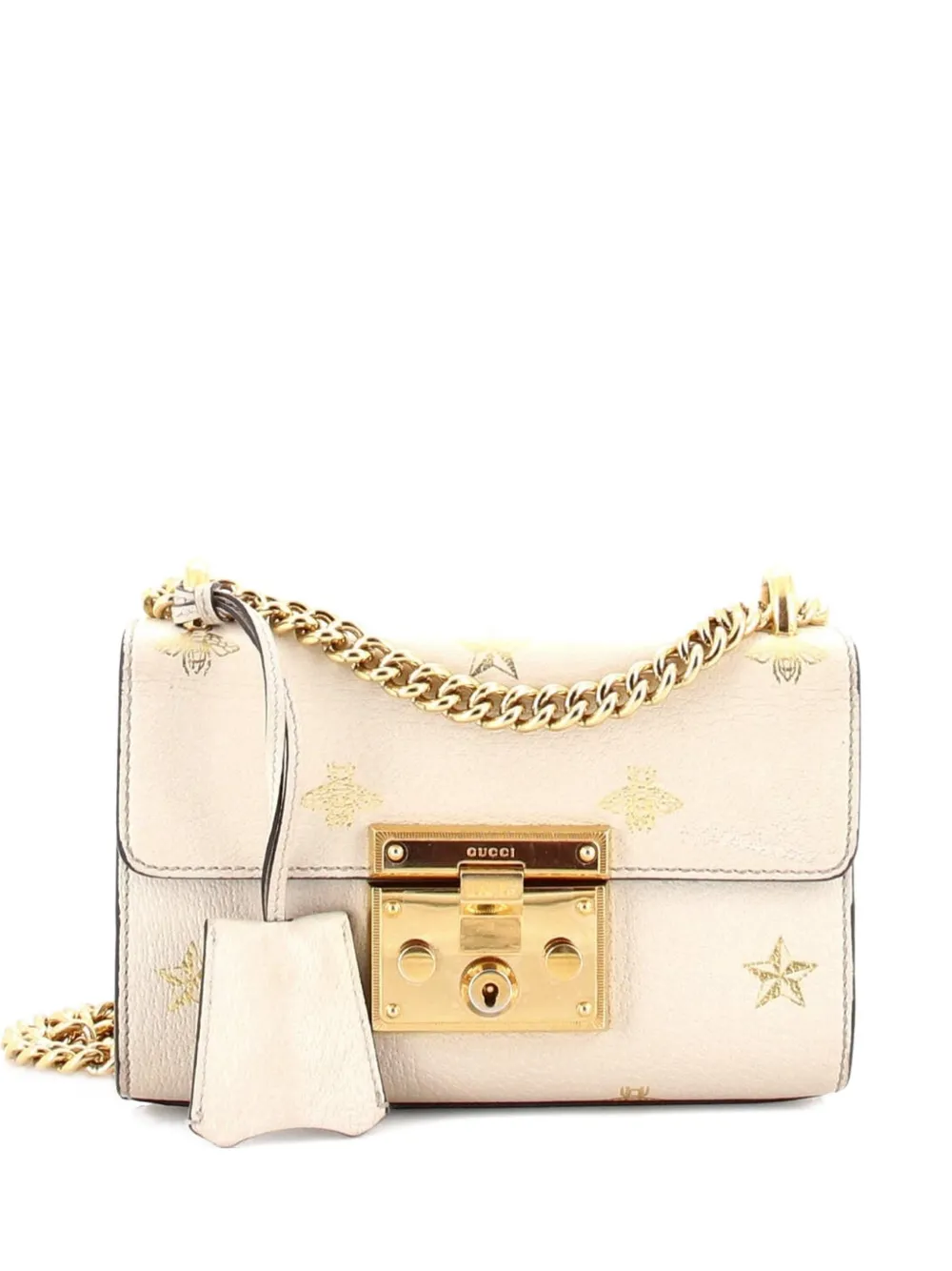 Gucci Pre-Owned Padlock Printed Leather Small shoulder bag - Bianco
