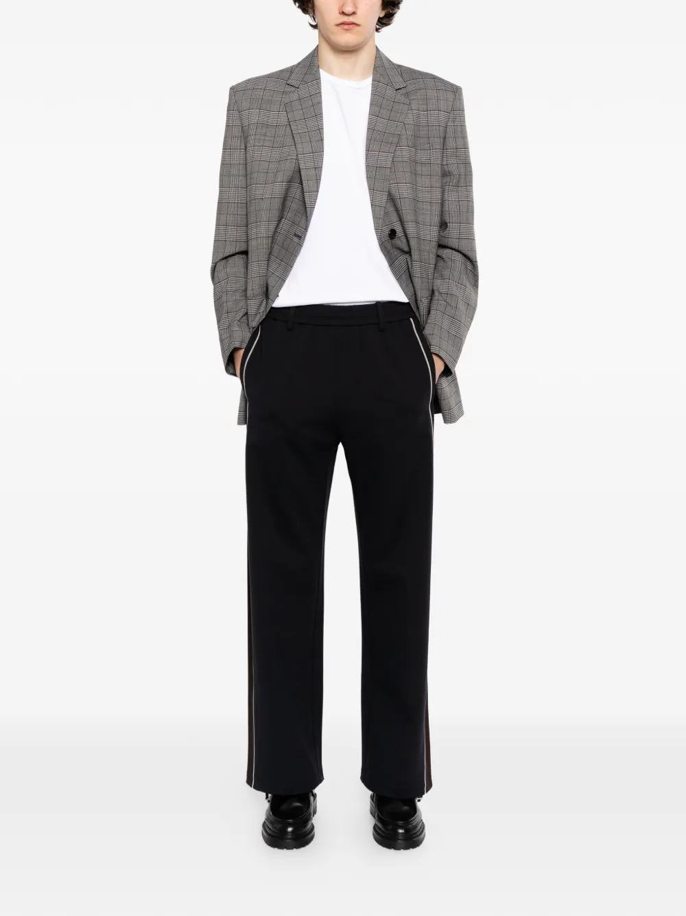 CROQUIS Straight gebreide casual broek Zwart