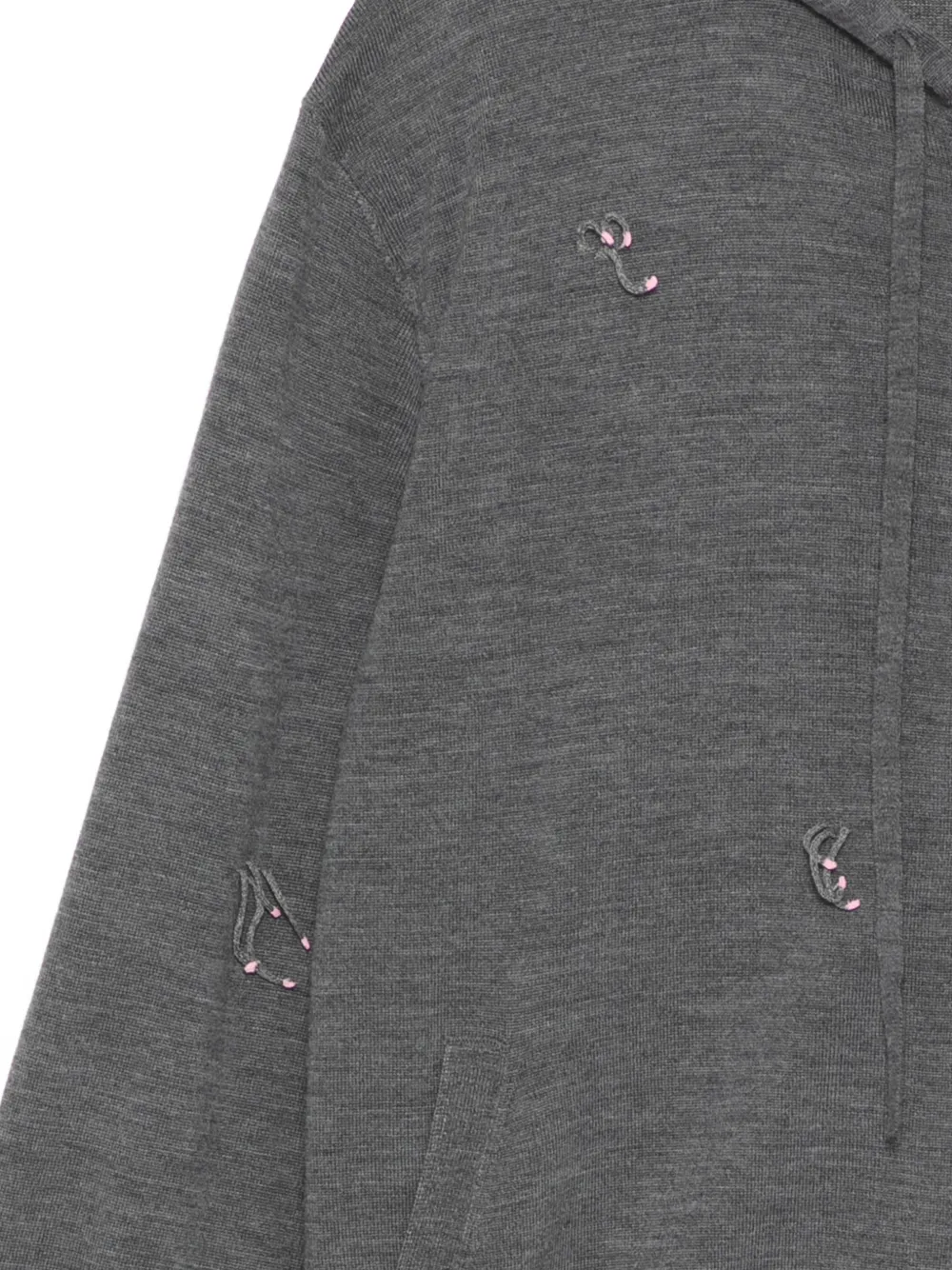  Jnby Tassel Knitted Hoodie - Grey 