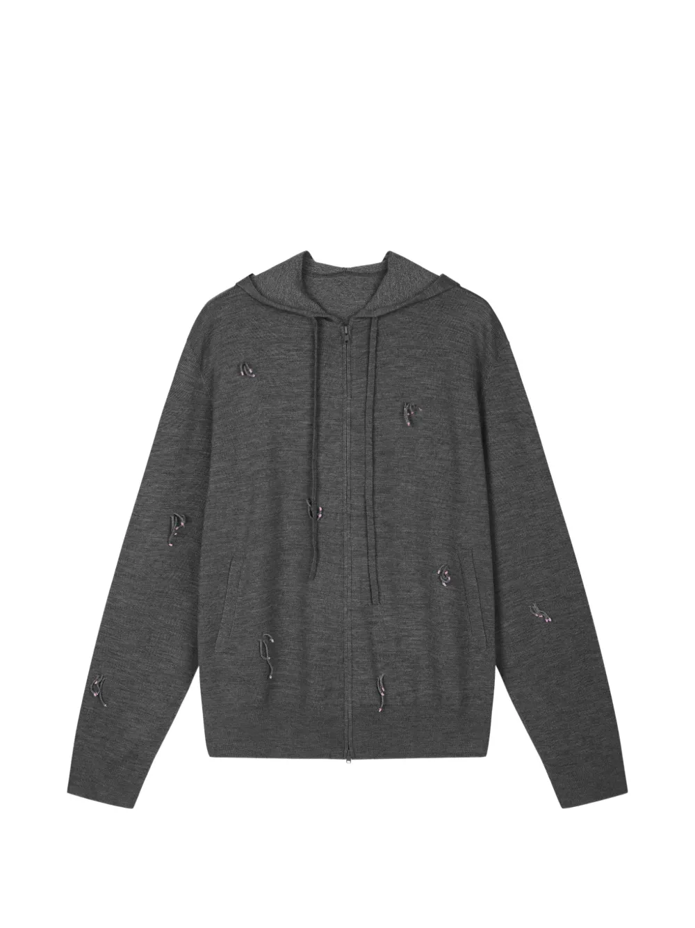 JNBY Gebreide hoodie met kwastje Grijs