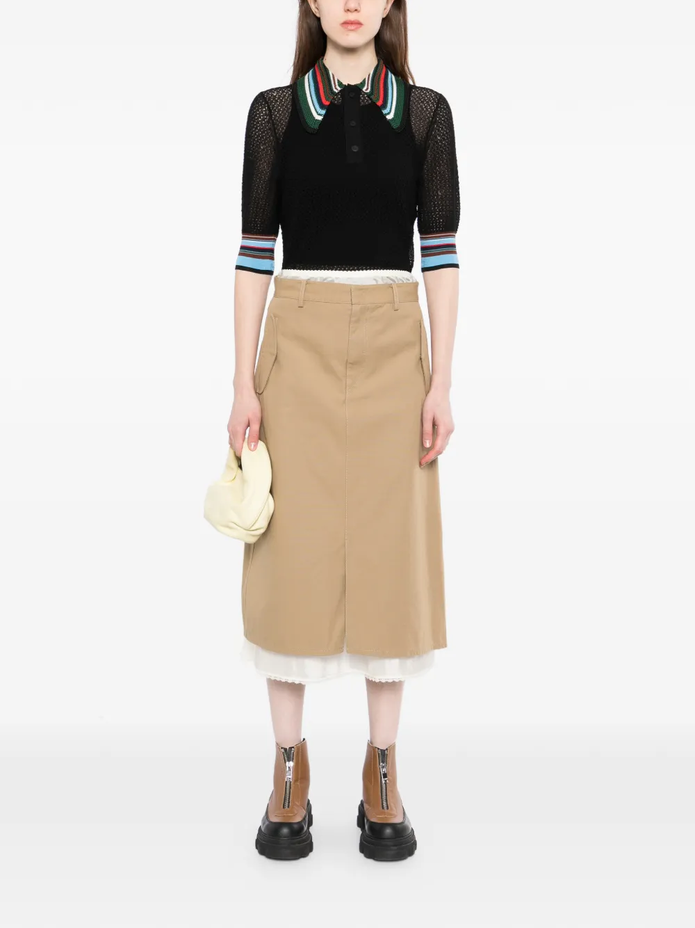  Jnby Layered Midi Skirt - Neutrals 
