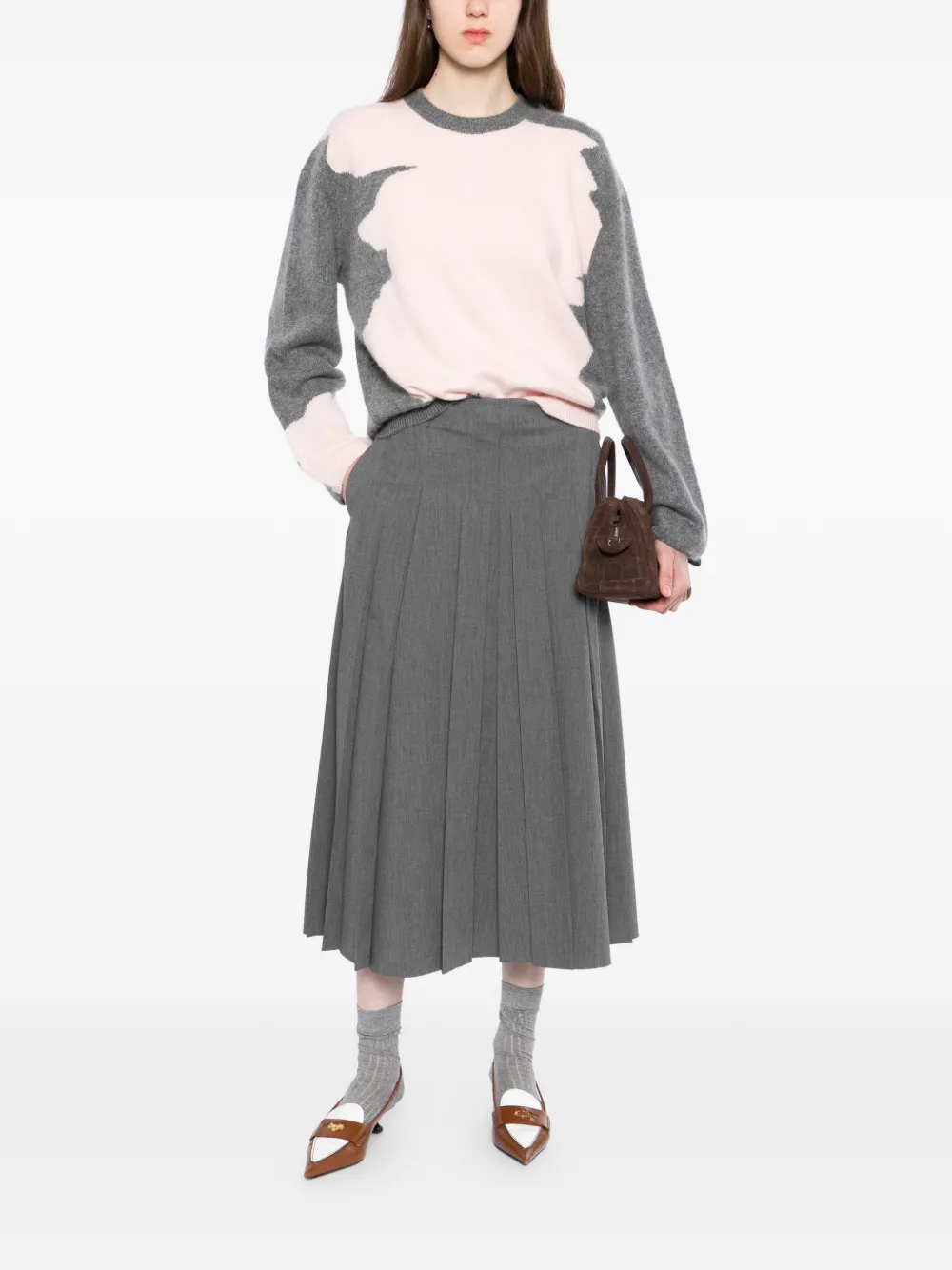  Less A-line Midi Skirt - Grey 