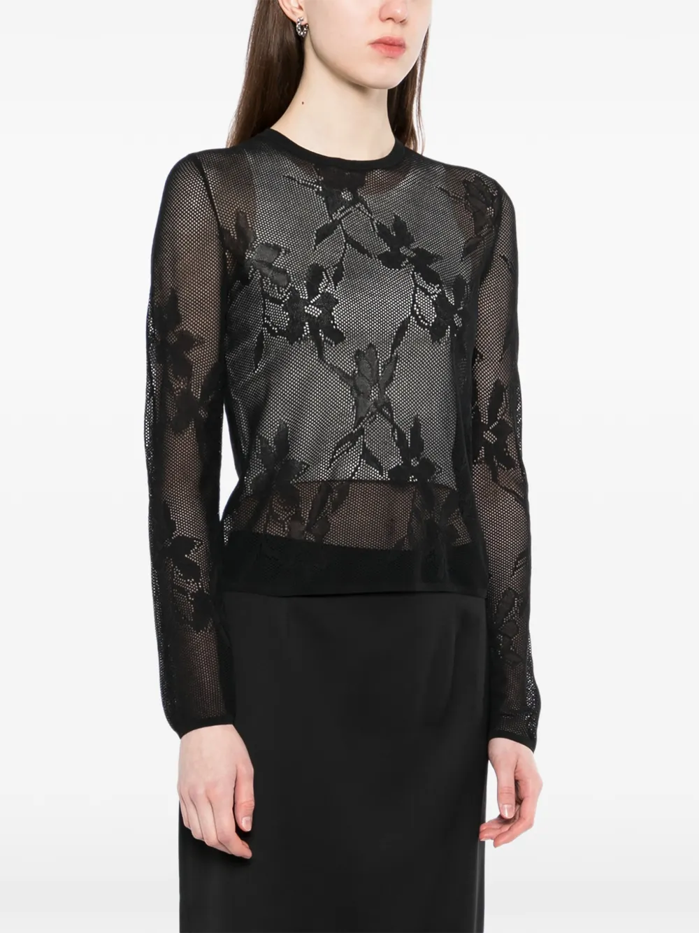  Less Jacquard Top - Black 