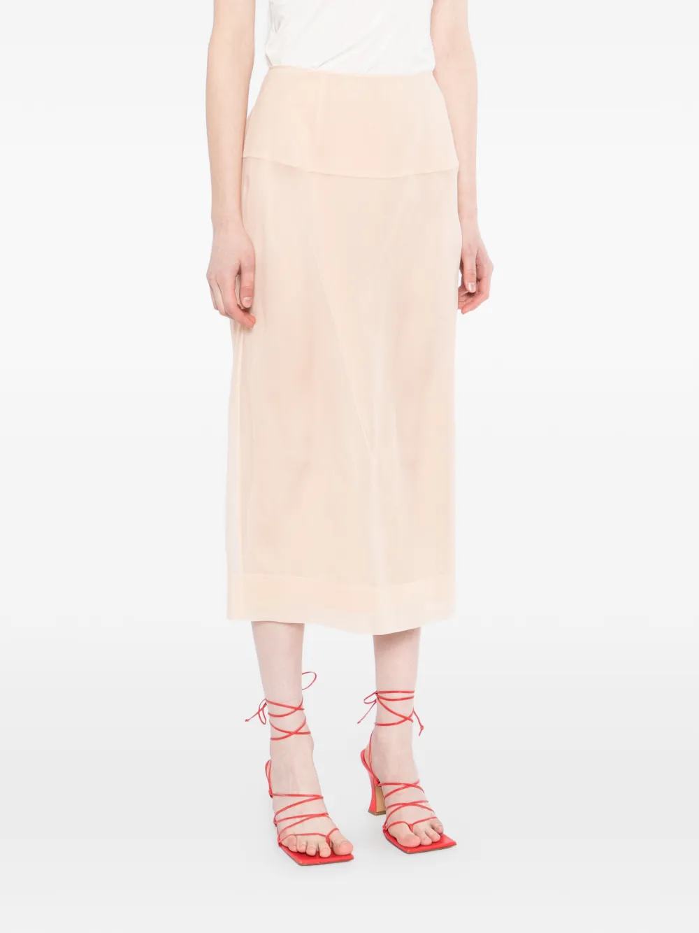  Less Silk Midi Skirt - Neutrals 