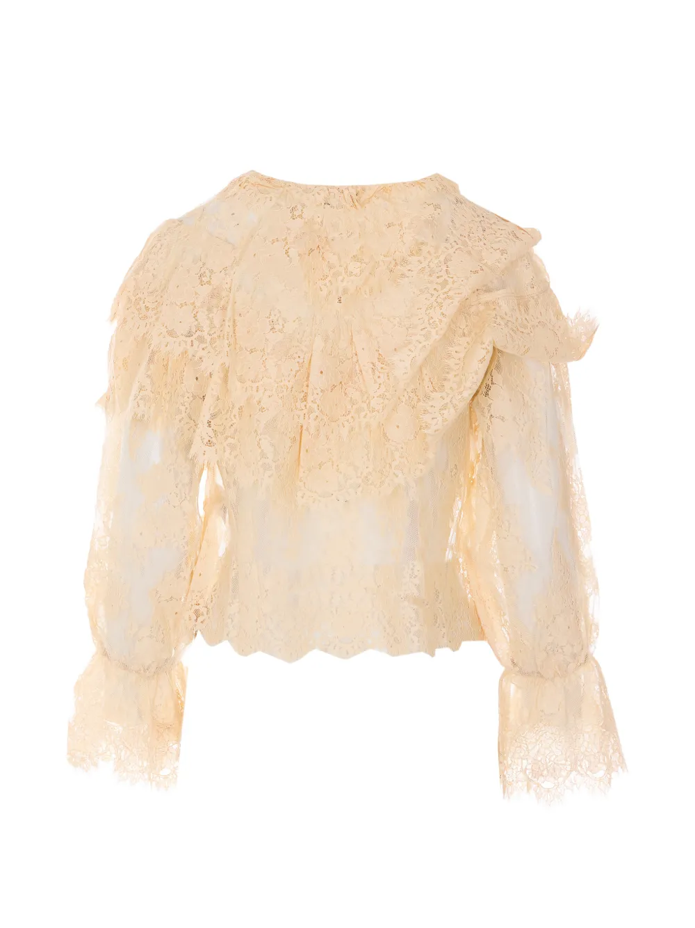 Rixo lace ruffled blouse - Beige