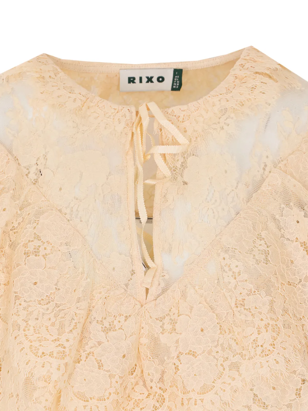 Rixo Blouse met ruches en kant Beige