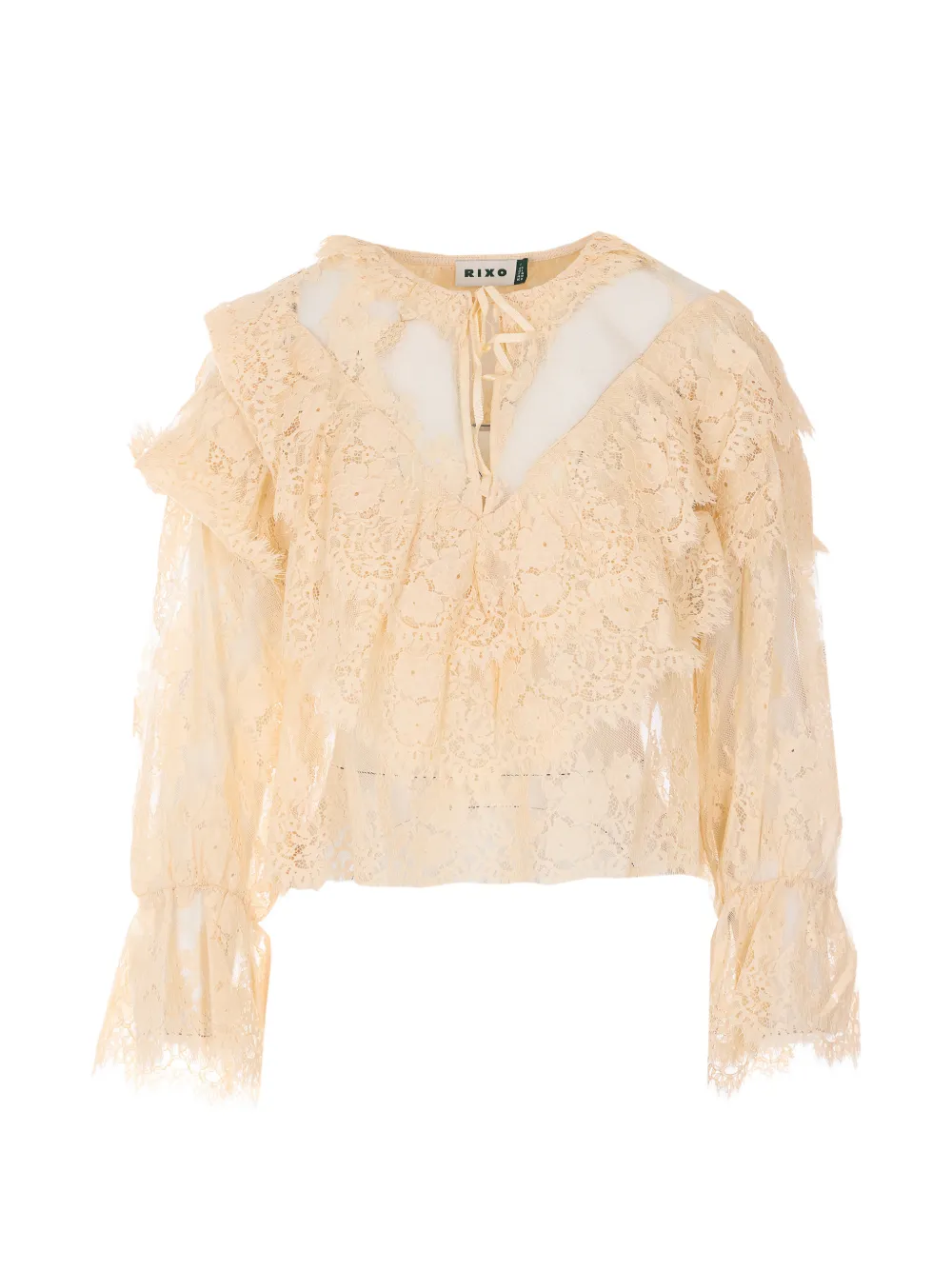 Rixo lace ruffled blouse - Toni neutri
