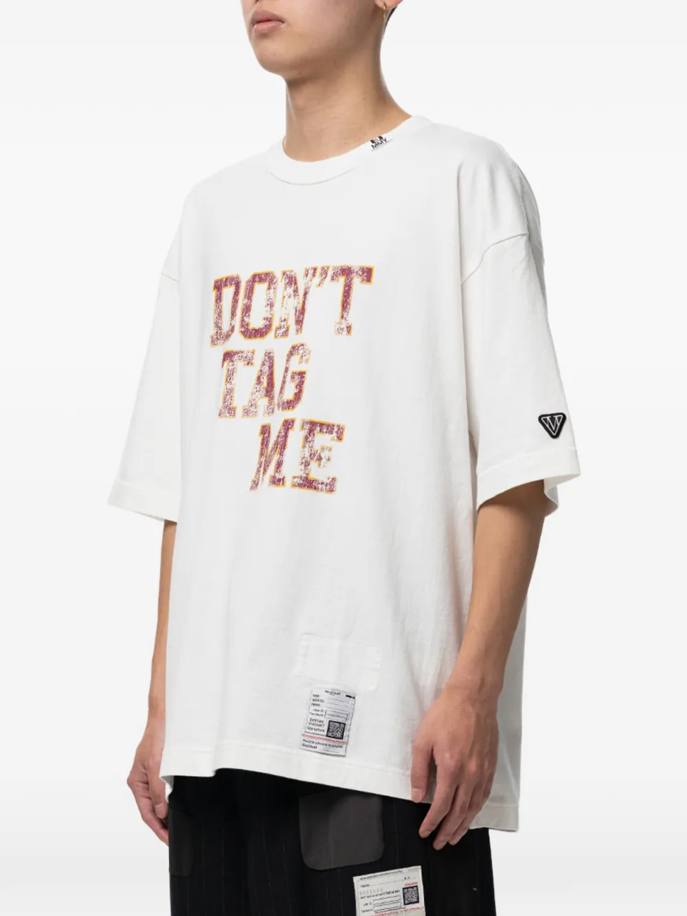 Maison MIHARA YASUHIRO Don't Tag Me T-shirt met print Wit
