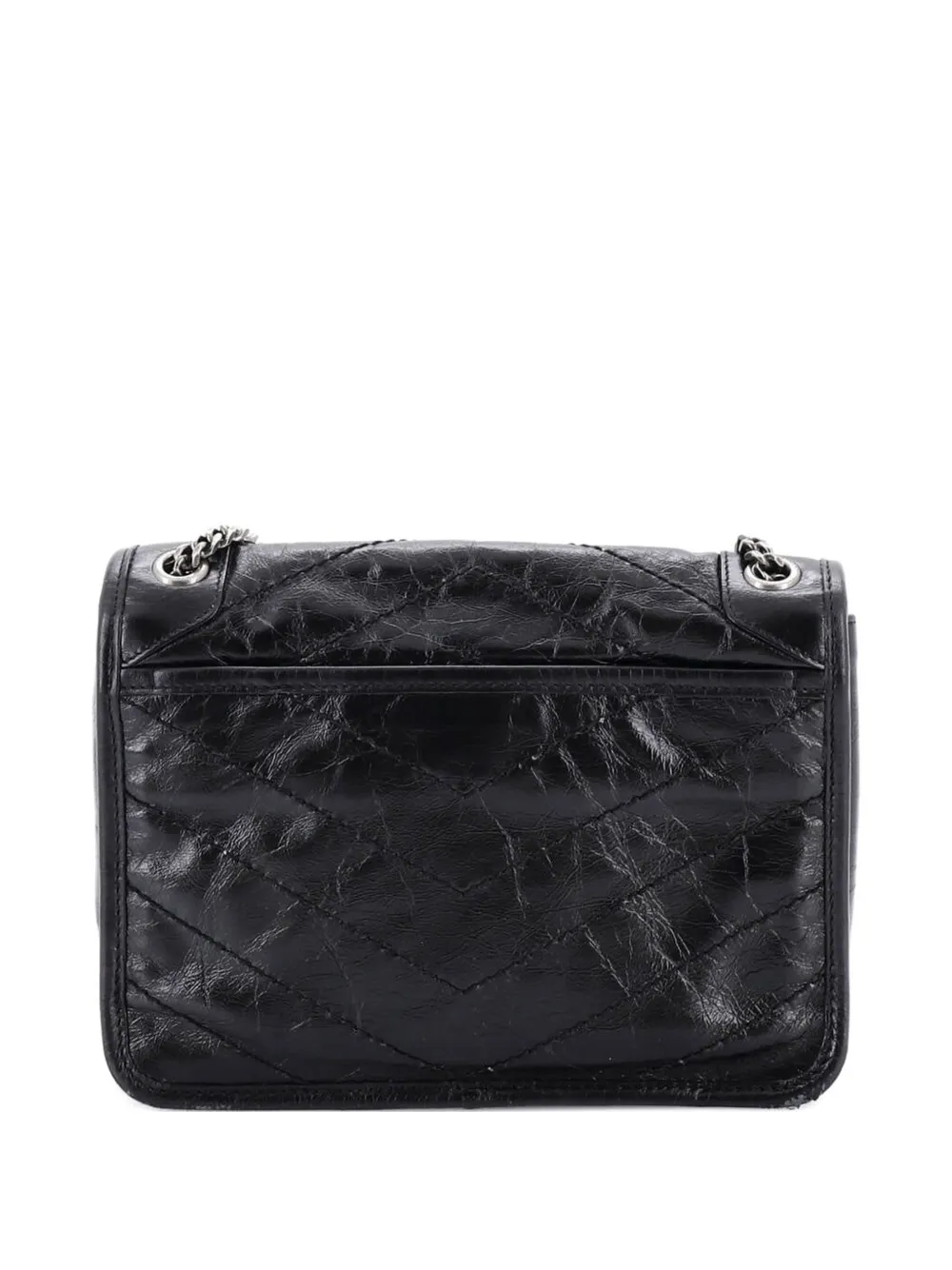 Saint Laurent Pre-Owned Niki Chain Flap Bag Matelasse Chevron Leather Baby shoulder bag - Nero