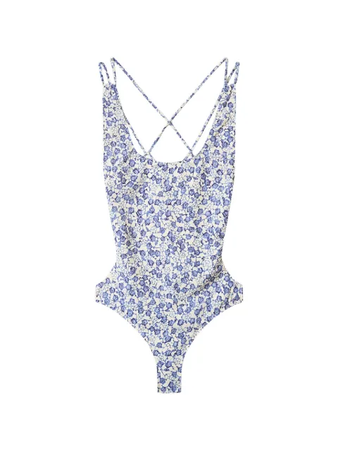 ISABEL MARANT Tenisia floral-print crossover-straps swimsuit