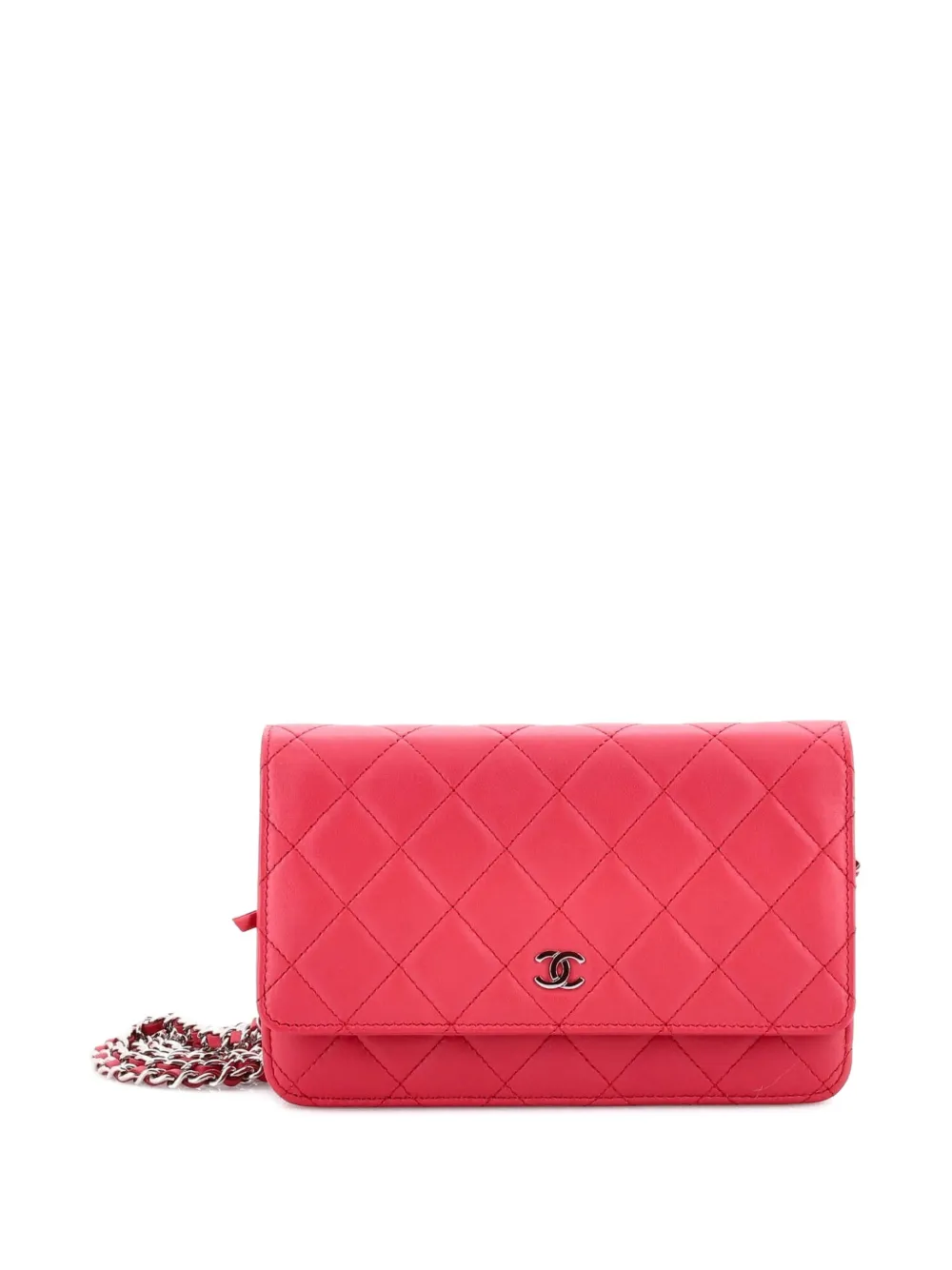CHANEL Pre-Owned Wallet on Chain Quilted Lambskin crossbody bag - Rosa