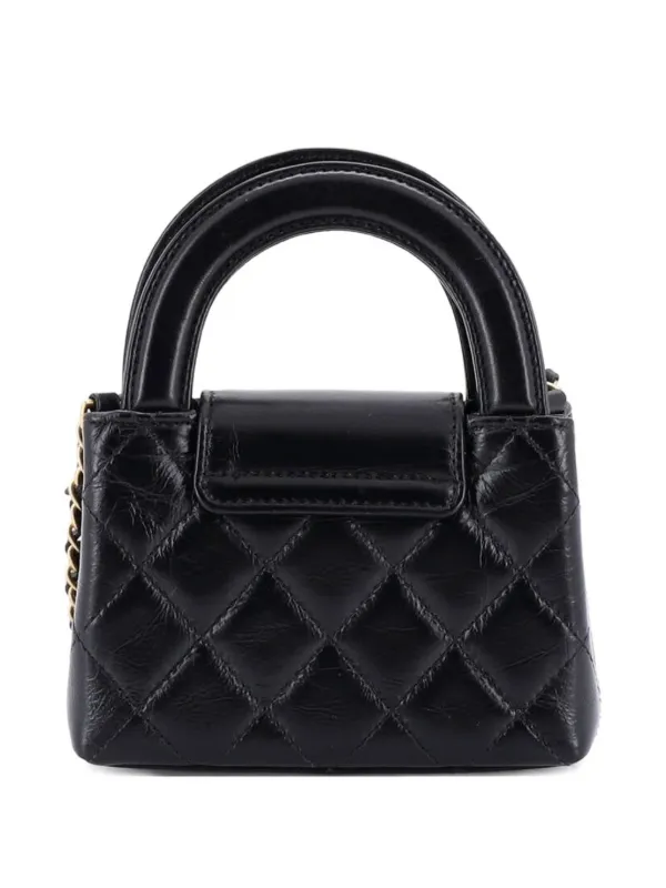 CHANEL Pre-Owned Kelly Top Handle Shopping Bag Quilted Shiny Aged