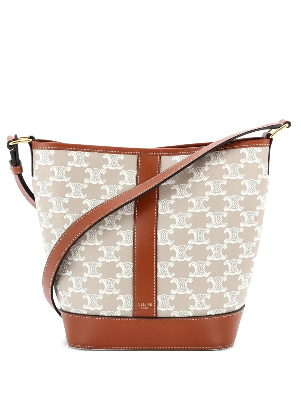 Celine Pre-Owned Triomphe Coated Canvas Small bucket bag - Toni neutri