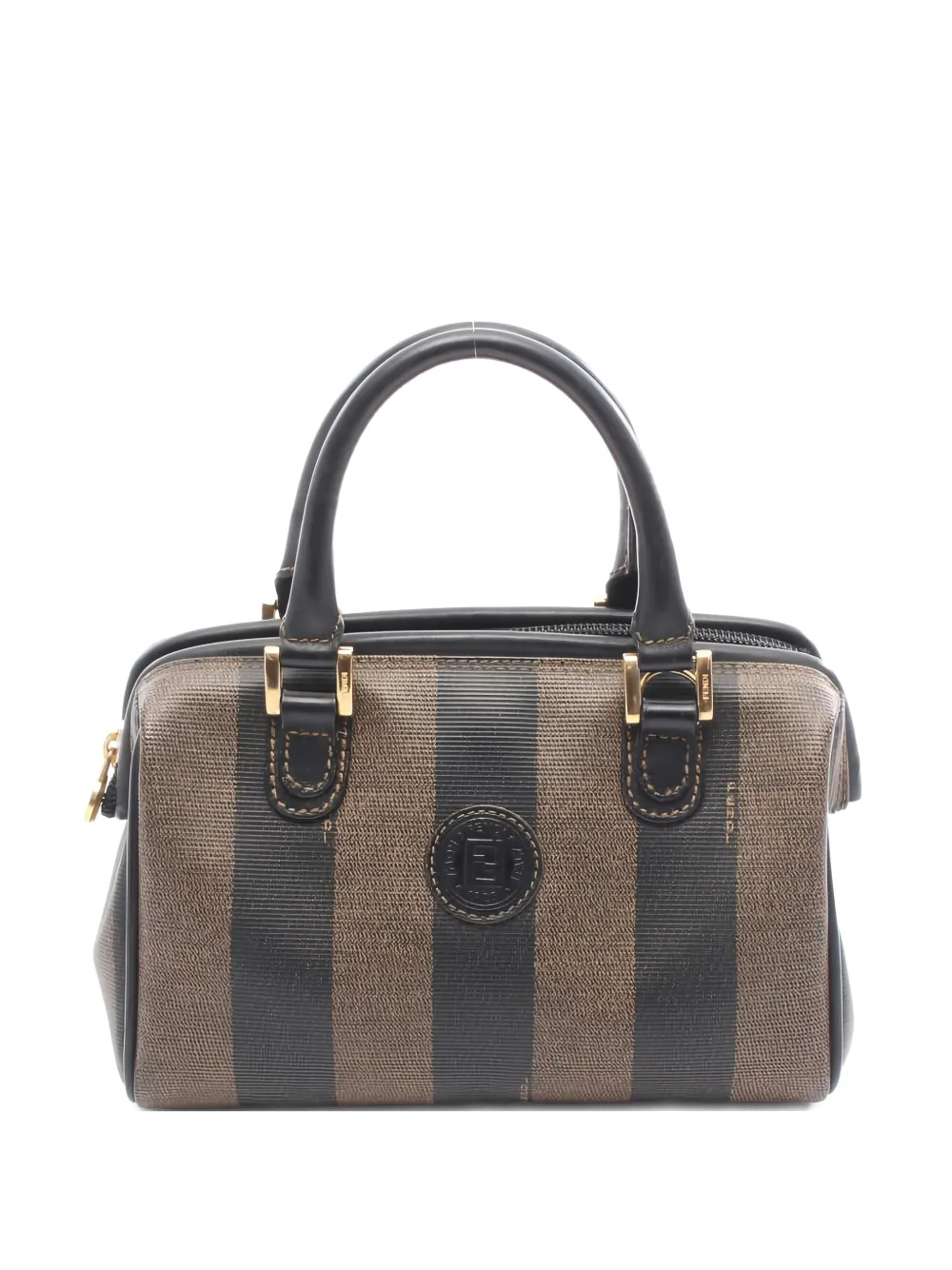 Fendi Pre-Owned 2000s mini Pecan Boston striped tote bag - Marrone
