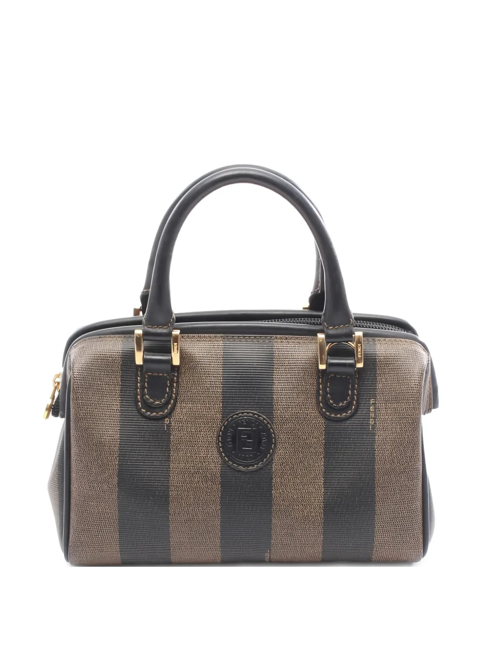 Fendi Pre-Owned 2000s mini Pecan Boston striped tote bag - Marrone