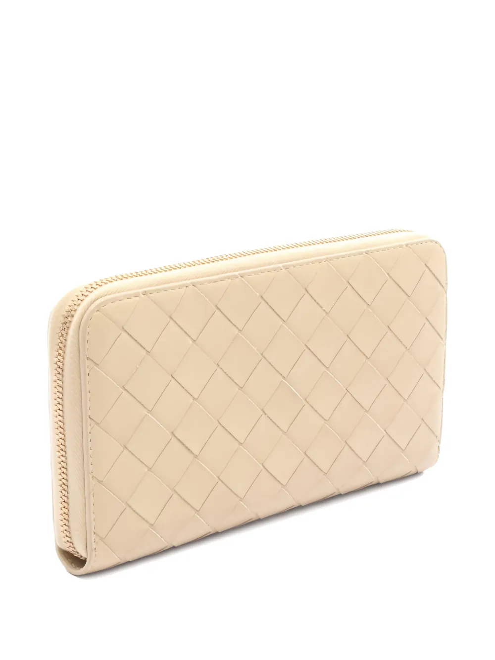 Bottega Veneta Pre-owned Intrecciato-leather Zip-closure Wallet in Neutrals, view 2