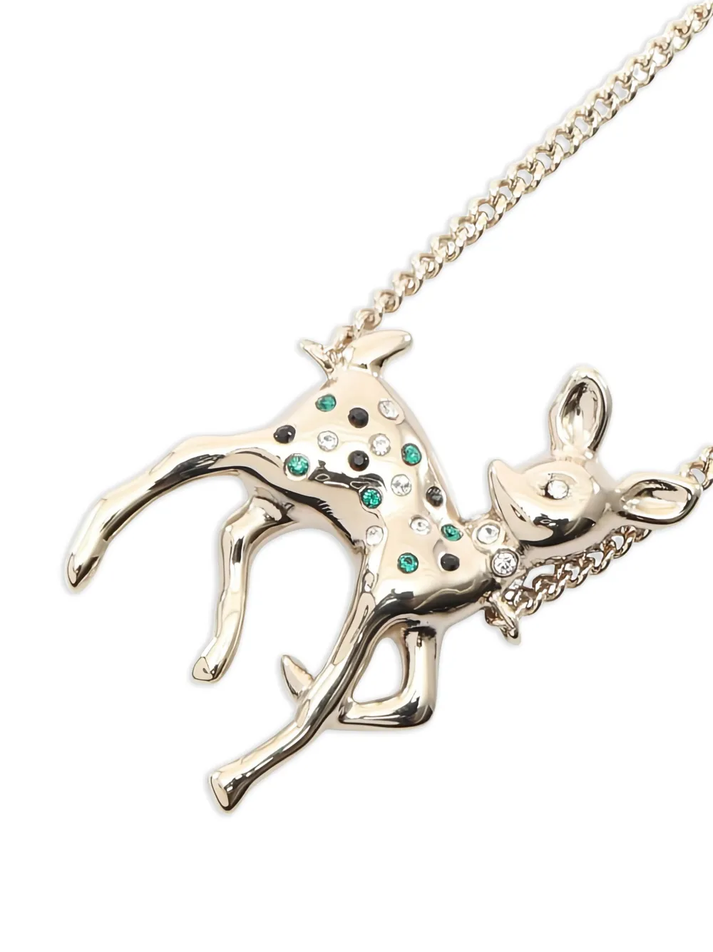 CHANEL Pre-Owned 1986-1988 Coco Mark deer necklace - Argento