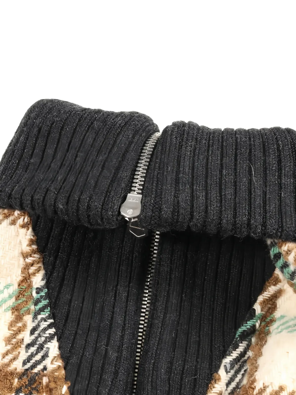 2010s Half-Zip Checked Top
