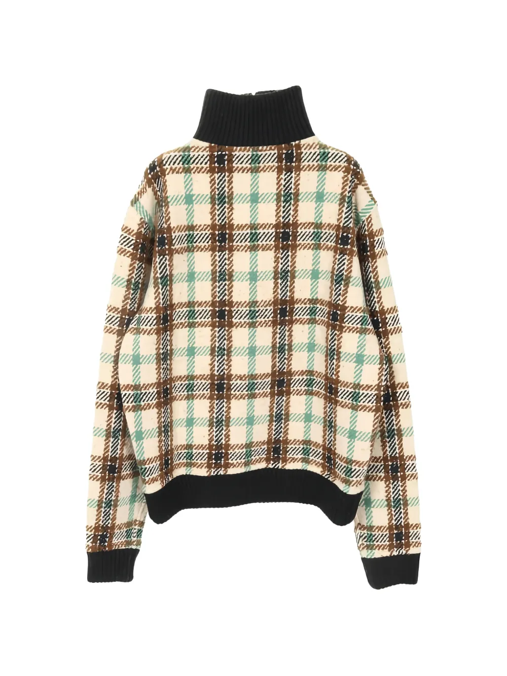 2010s Half-Zip Checked Top