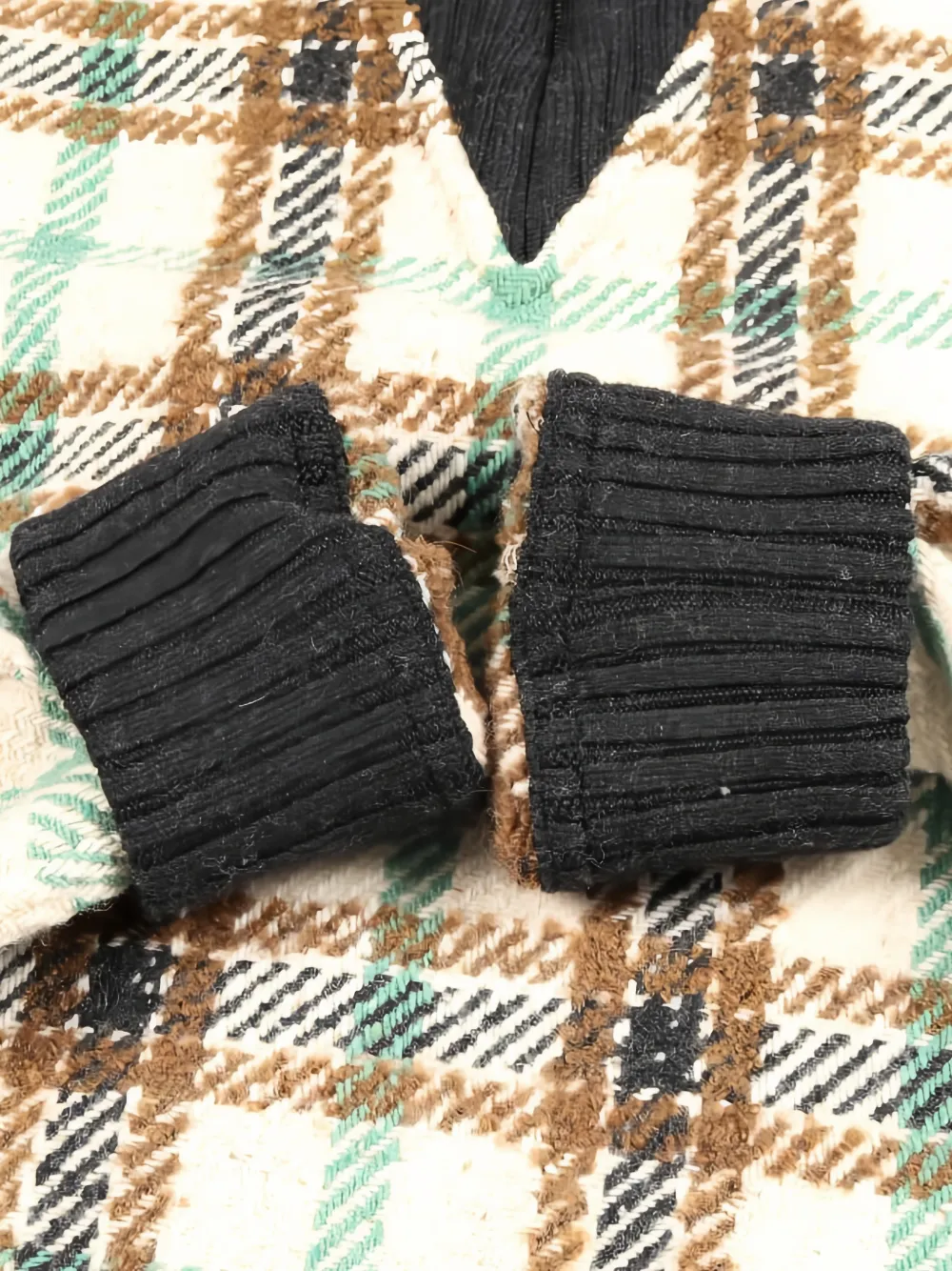 2010s Half-Zip Checked Top