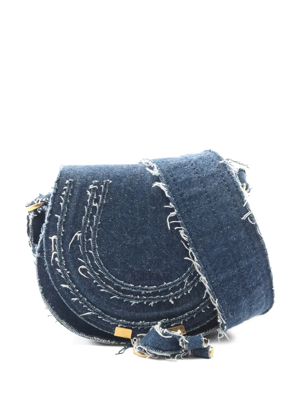Chloé Pre-Owned 2010s Marcie denim shoulder bag - Blu