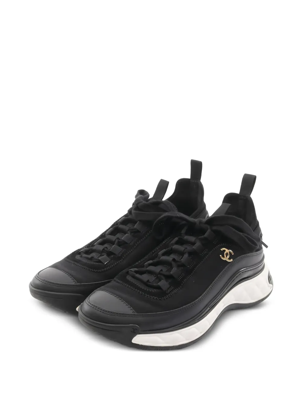 CHANEL Pre-Owned 1986~1988 coco mark leather sneakers - Schwarz