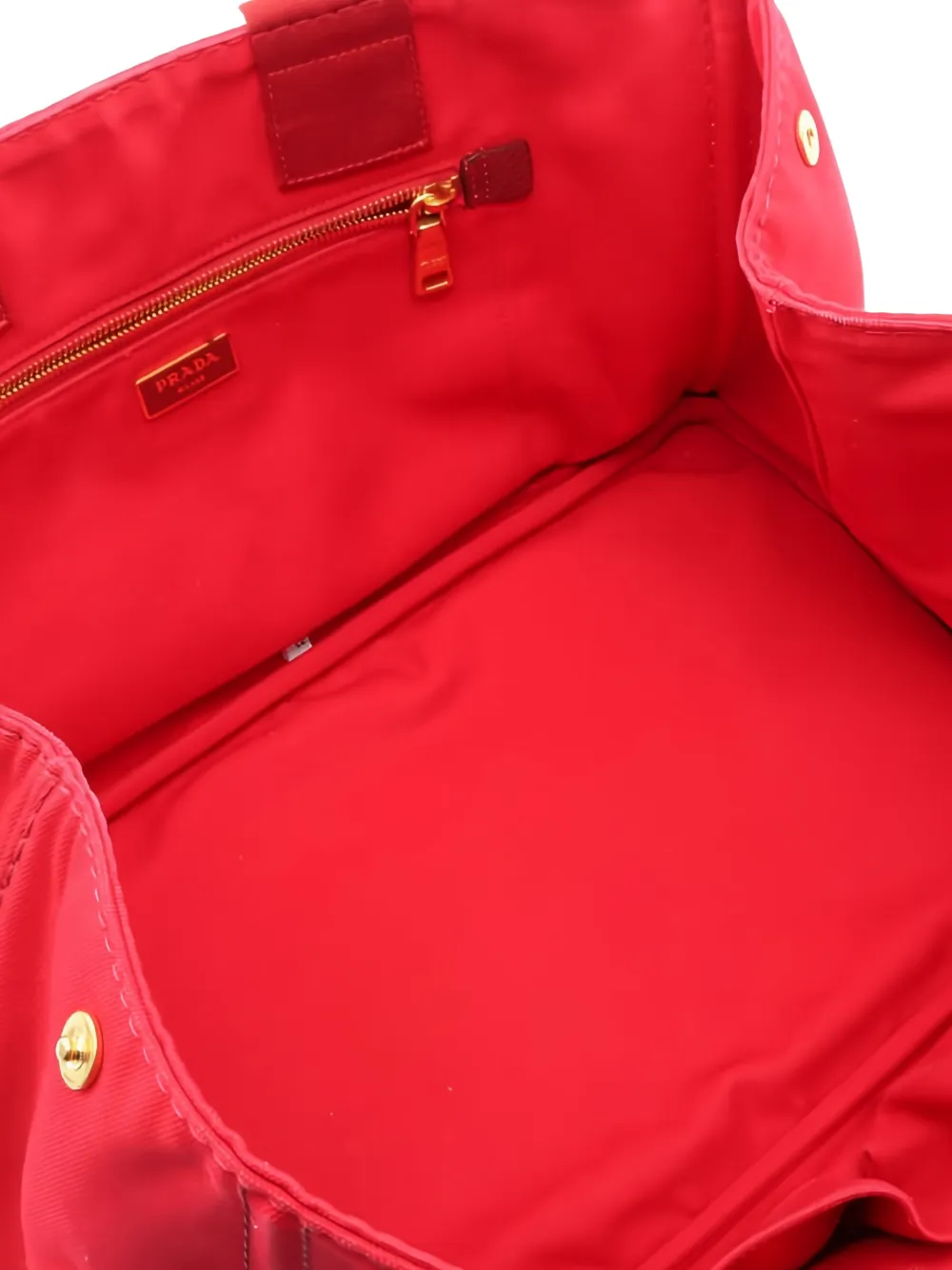 Prada Pre-Owned 2000s Canapa Canvas Tote Bag | Red | FARFETCH