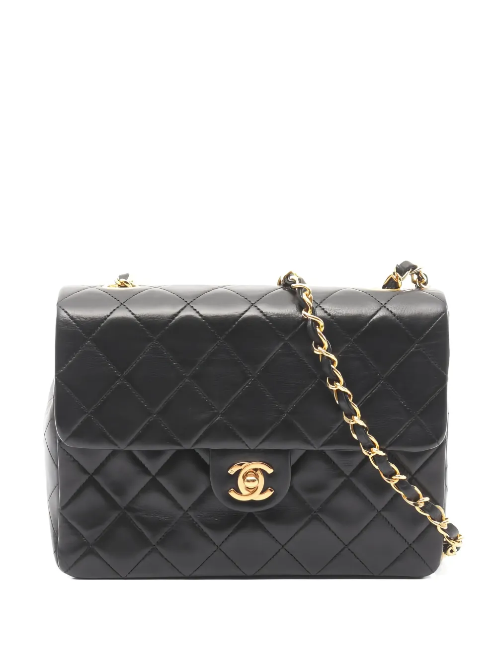 CHANEL Pre-Owned 1989-1991 diamond-quilted chain-strap mini bag - Nero