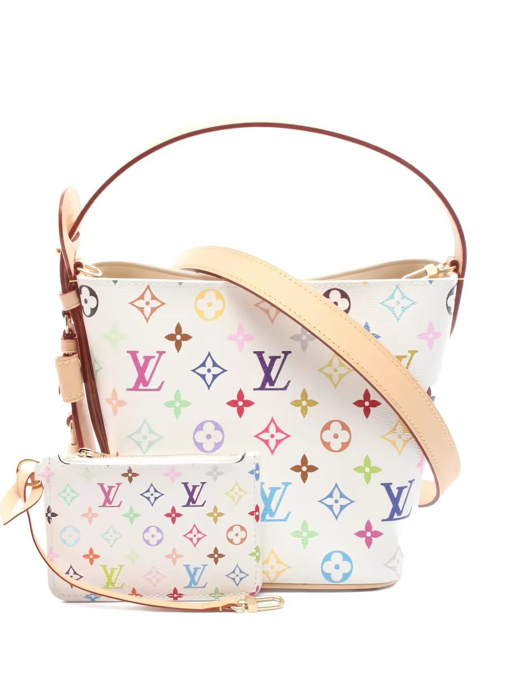 Louis Vuitton Pre-Owned 2010's monogram leather shoulder bag - Bianco