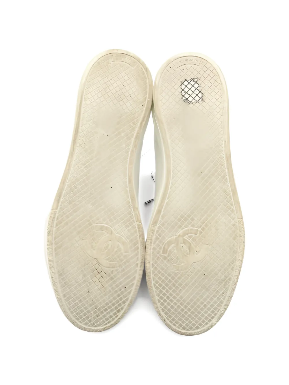 CHANEL Pre-Owned 1986~1988 logo leather sneakers - Wit