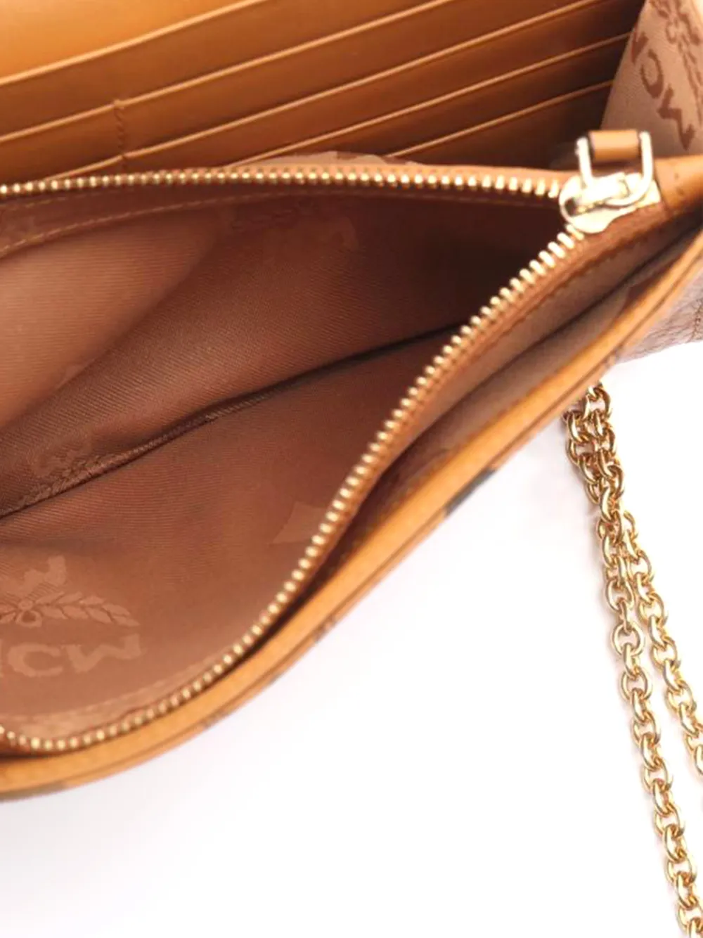  Mcm Pre-owned 2000s Bijou Studs Chain Cross Body Bag - Brown 