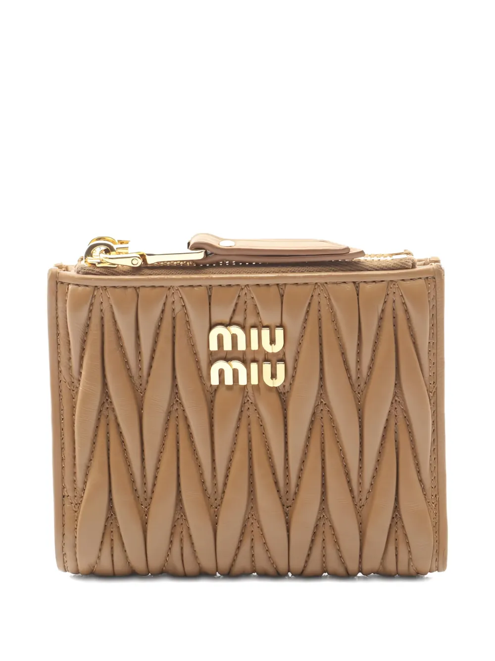Miu Miu Pre-Owned 2010s matelasse bi-fold leather wallet - Toni neutri