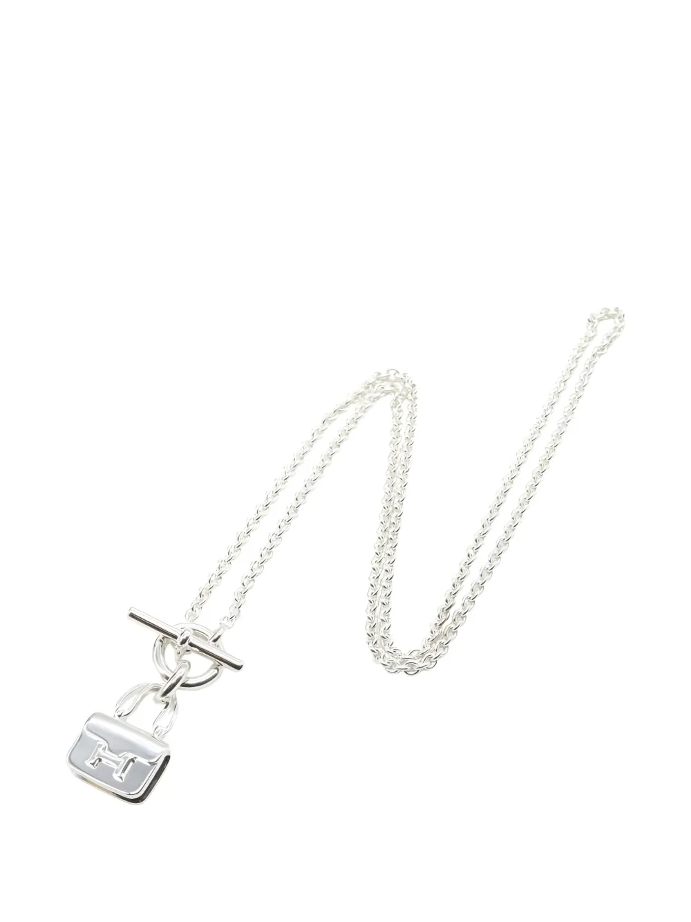 Hermès Pre-Owned 2010s Amulet lock necklace - Argento