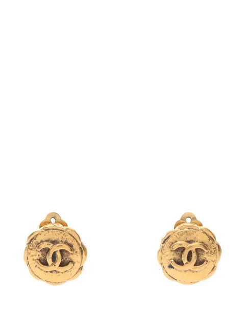 CHANEL Pre-Owned pendientes con logo CC 1986-1988