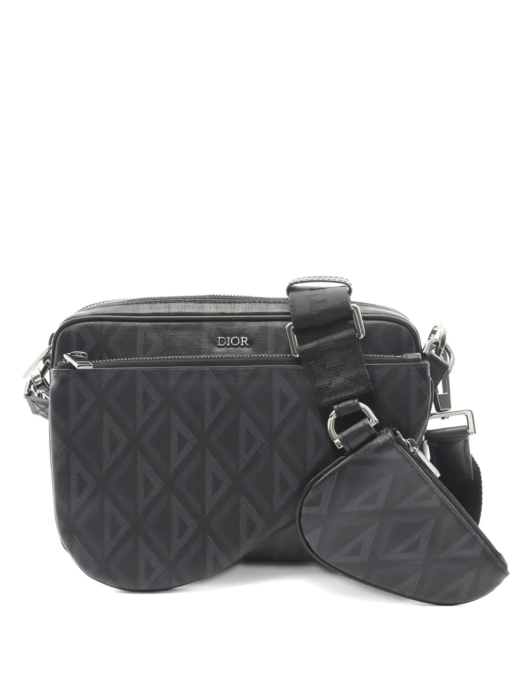 Christian Dior Pre-Owned 2010s CD-logo diamond shoulder bag - Nero