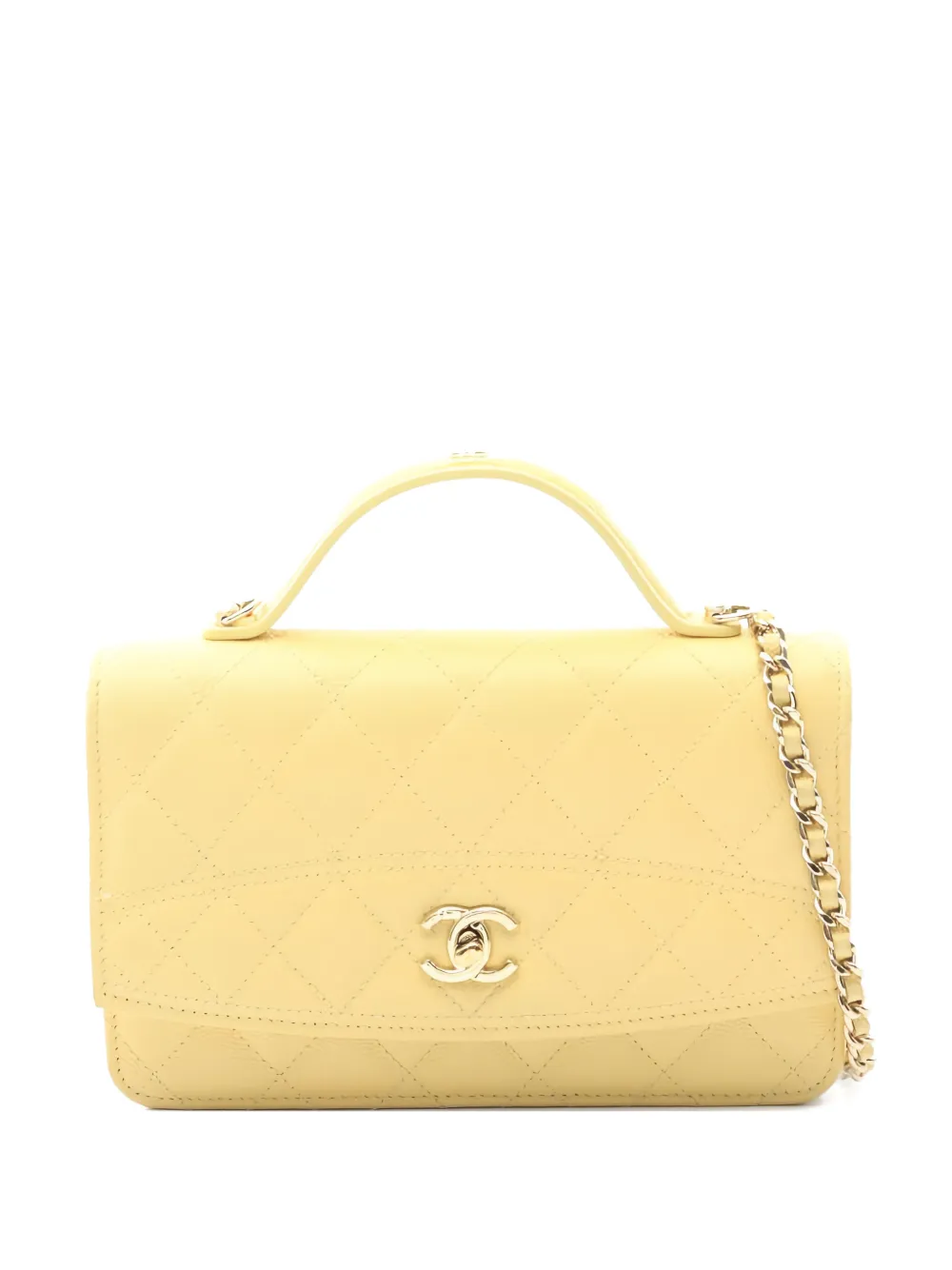 CHANEL Pre-Owned 2021 matelasse top-handle tote bag - Giallo