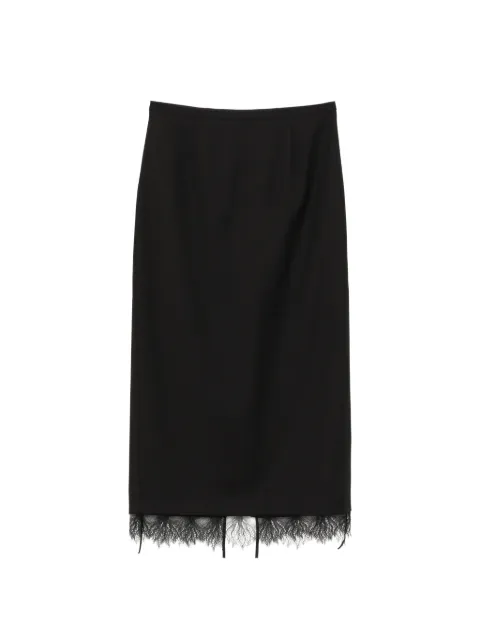 LESS lace-trim midi skirt