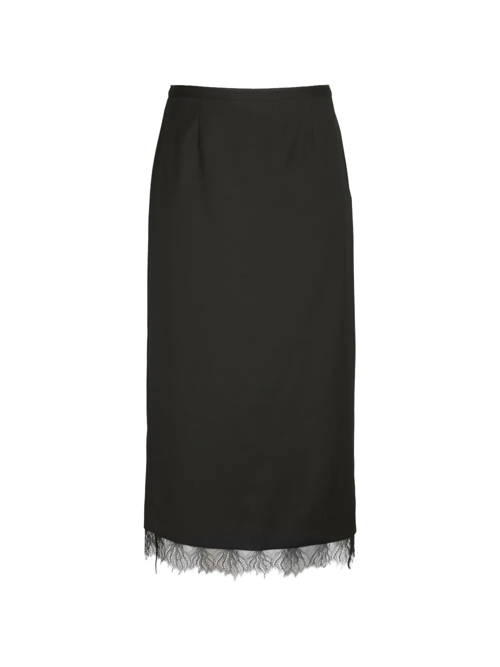 LESS lace-trim midi skirt - Schwarz