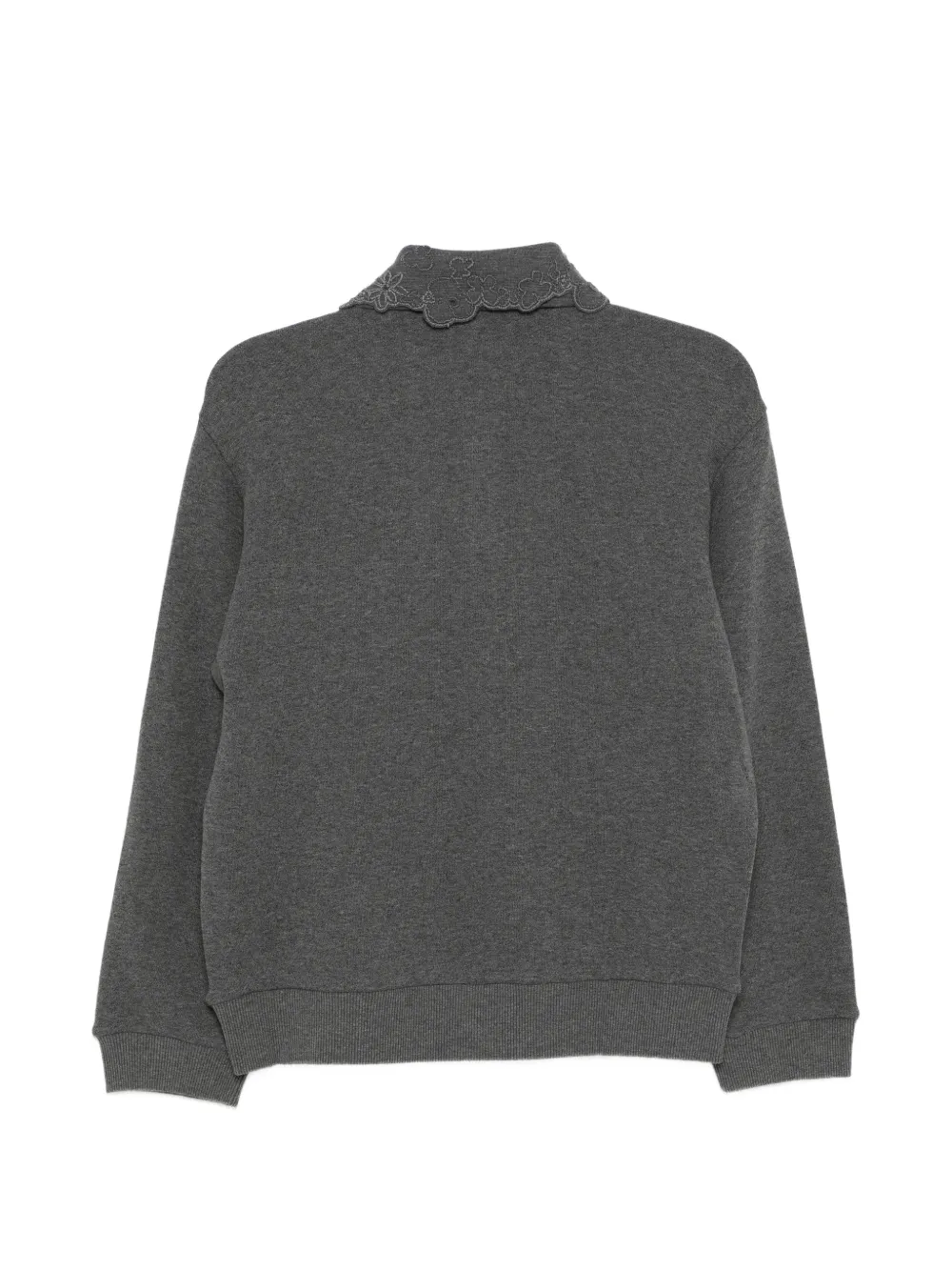  Jnby Lace-collar Sweater - Grey 