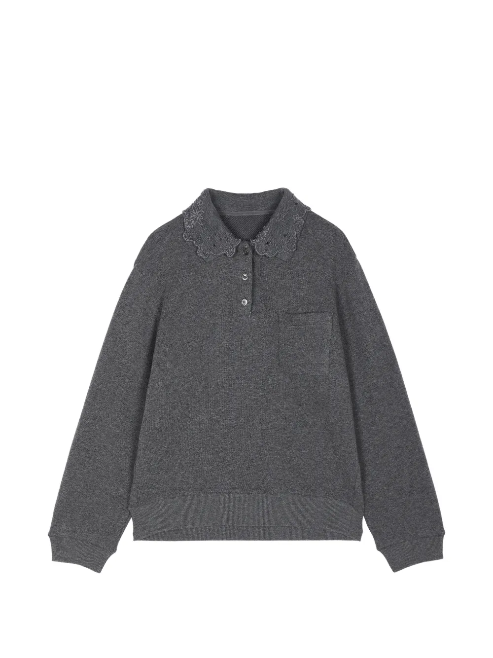 JNBY Maglione con colletto in pizzo - Grigio