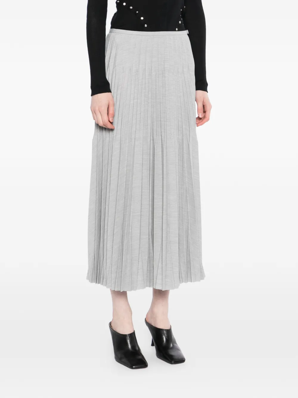  Jnby Pleated Midi Skirt - Grey 
