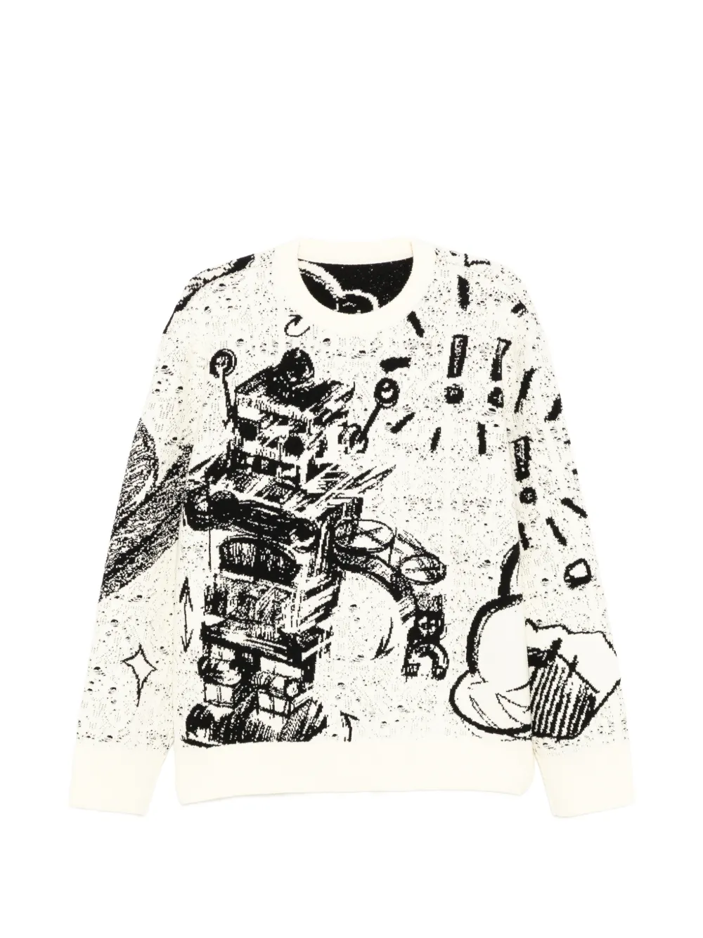 CROQUIS robot-print sweater - Neutrals