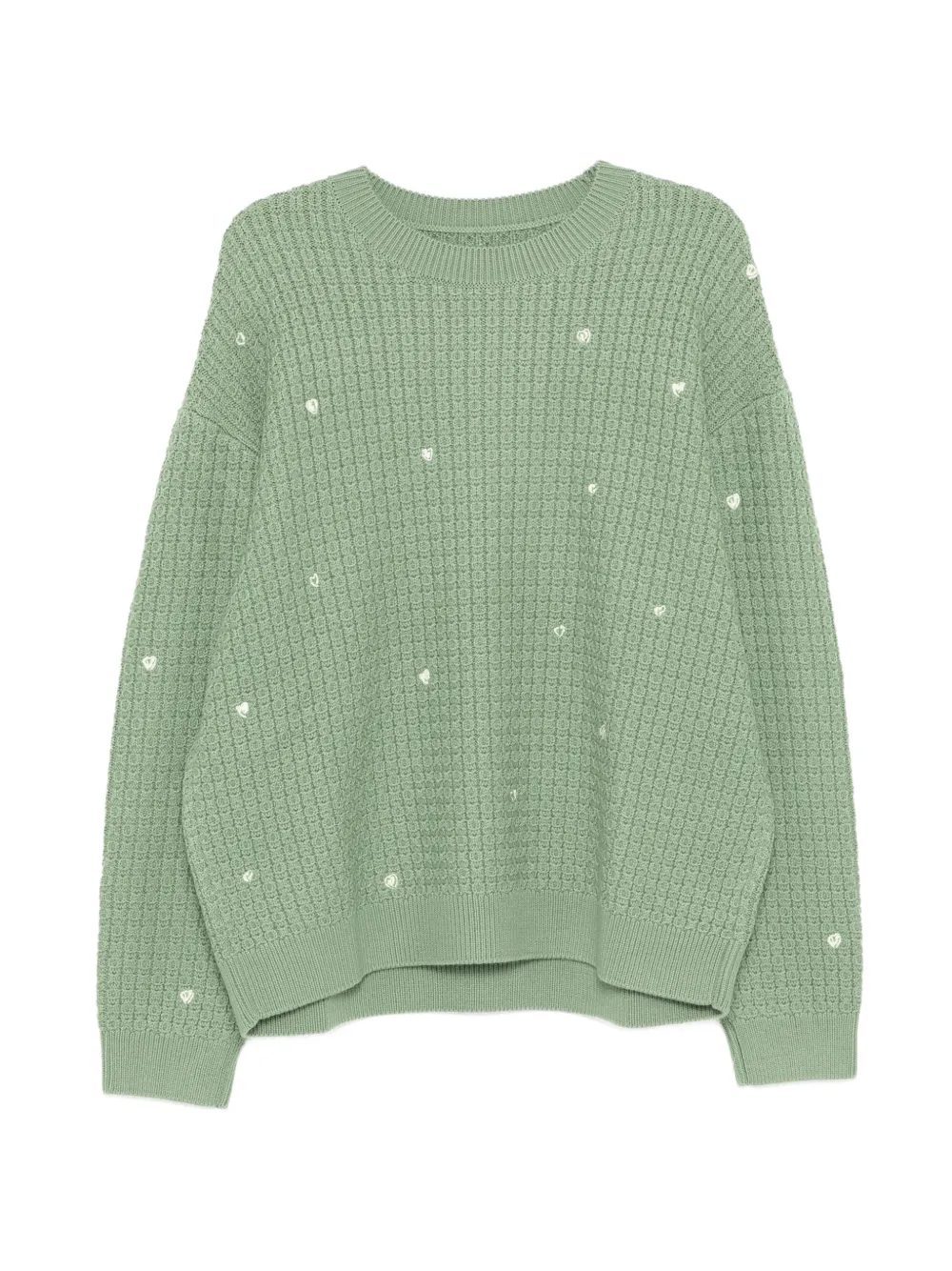 CROQUIS heart-embroidered sweater - Green