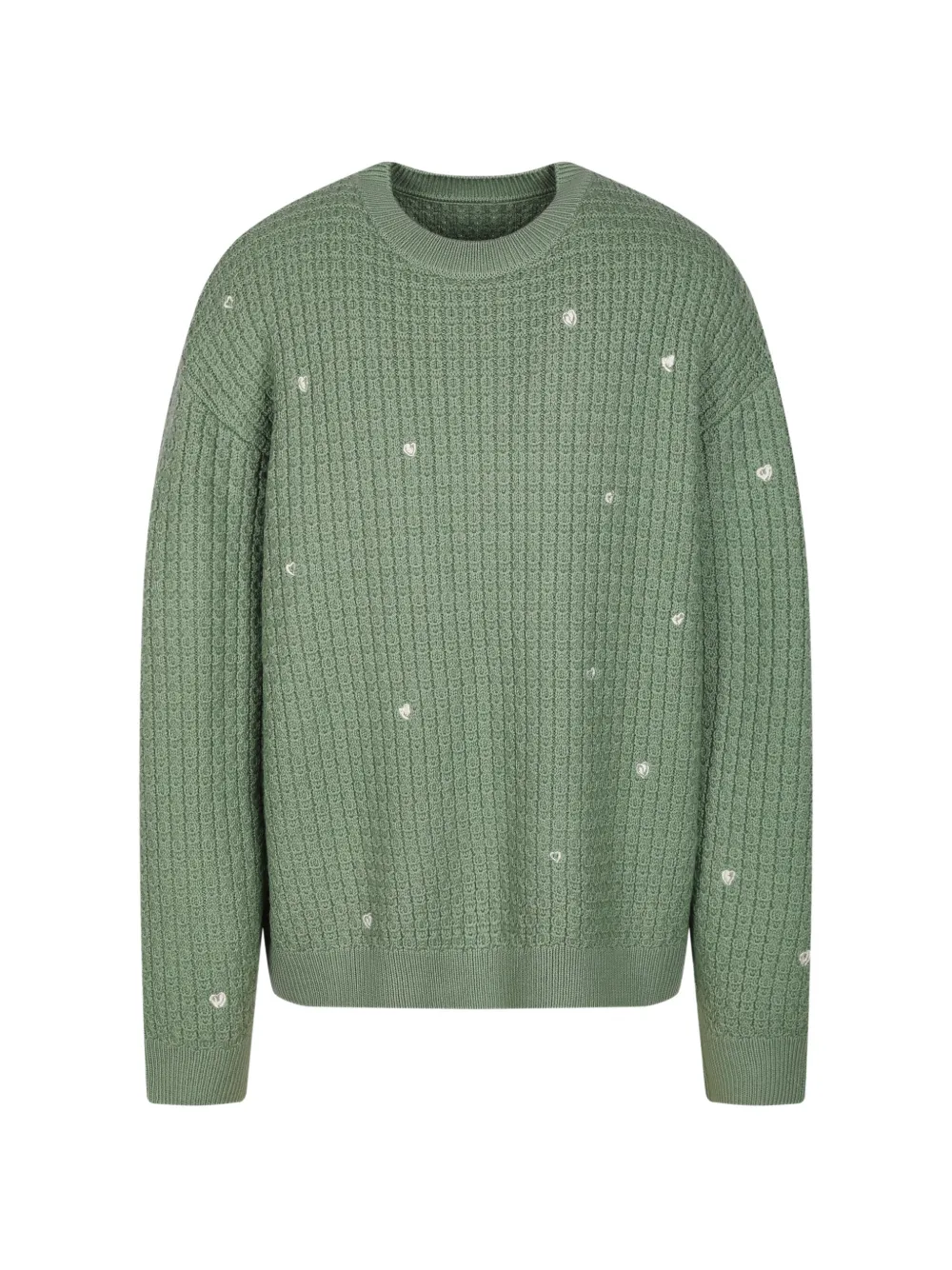 CROQUIS Pullover mit Herzstickerei - Grün