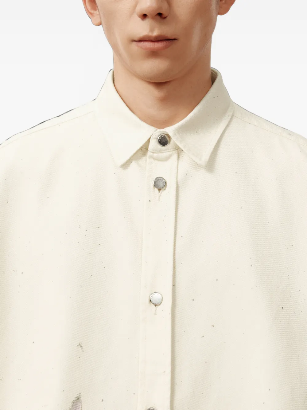 CROQUIS Denim overhemd met print Beige