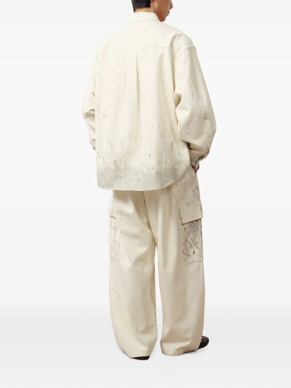 CROQUIS Denim overhemd met print Beige