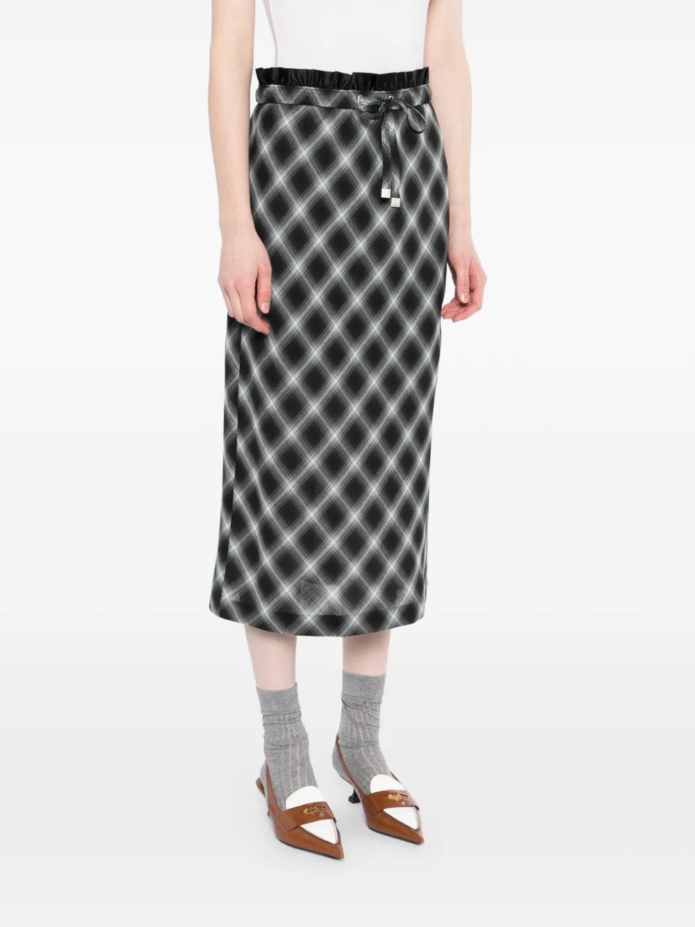 Plaid Midi Skirt